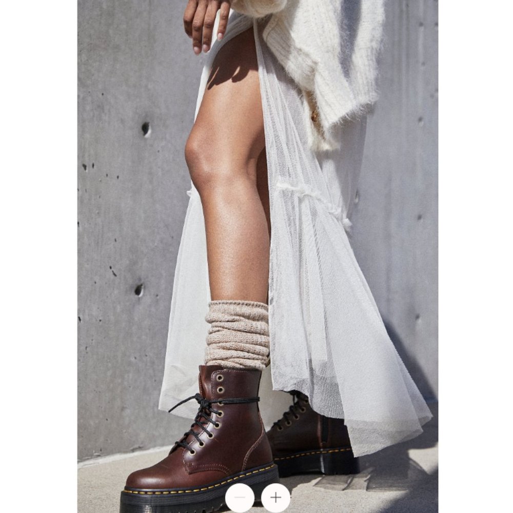 Dr. Martens JADON PLATFORM Boots in DARK BROWN Smooth LEATHER Great Reviews - Picture 8 of 14